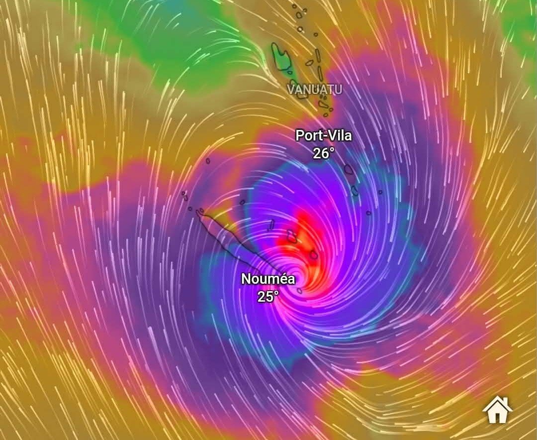 Exemple d’un cyclone prévu par un modèle à 10 jours sur la Nouvelle-Calédonie